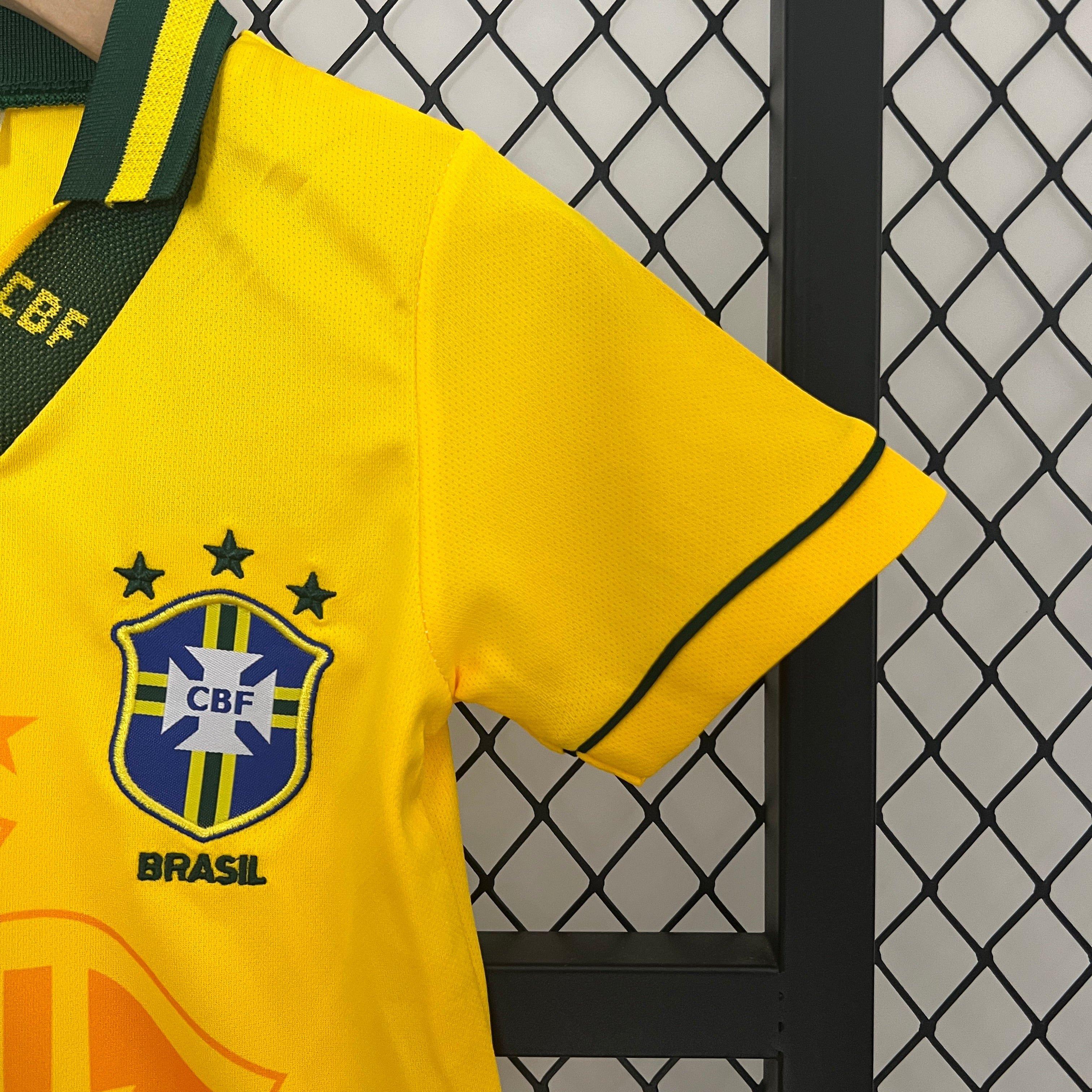 1993-94 Brazil Home Retro KIDS SIZE 16-28 - Image 3