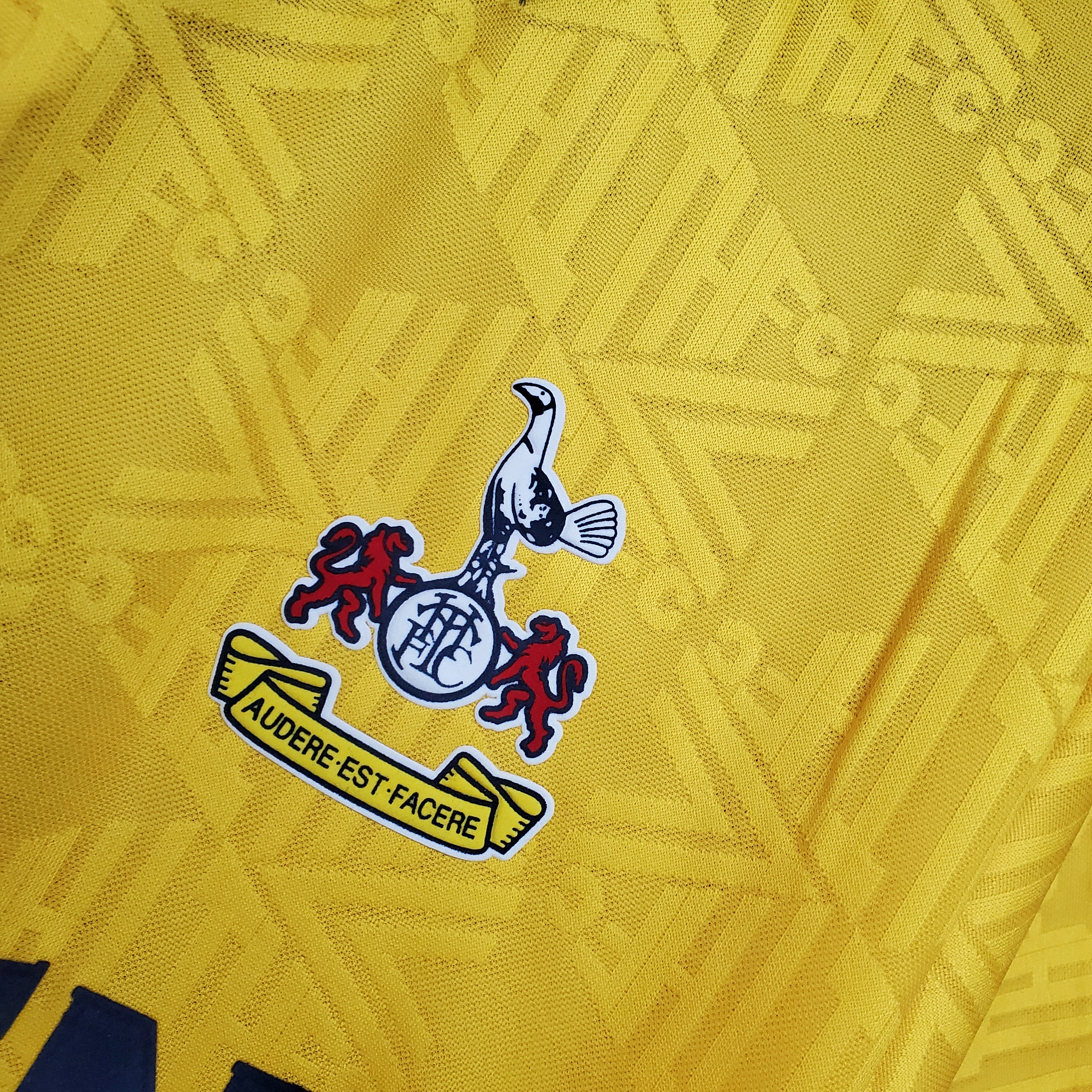1992-94 Tottenham Away Yellow Retro S-2XL - Image 3