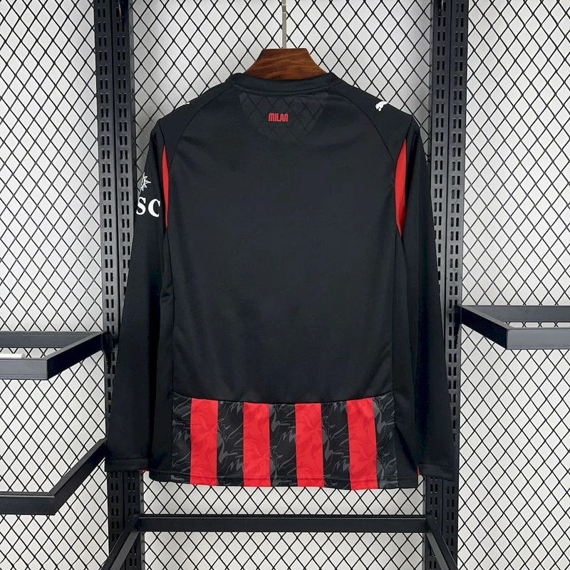 2025-26 AC Milan Home Long Sleeve S-2XL - Image 2