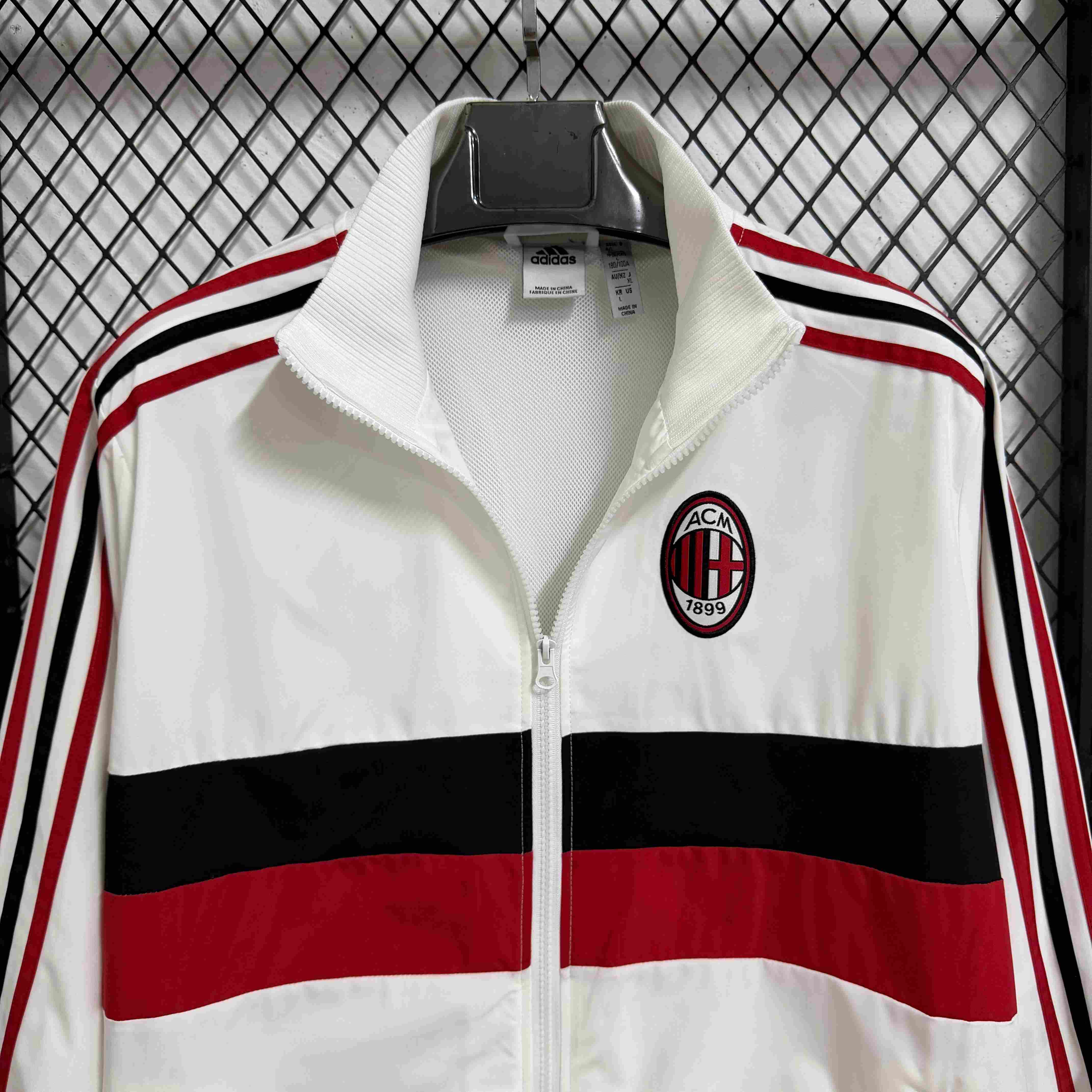 2025-26 AC Milan White Retro Casual Waterproof Windbreaker S-2XL - Image 3
