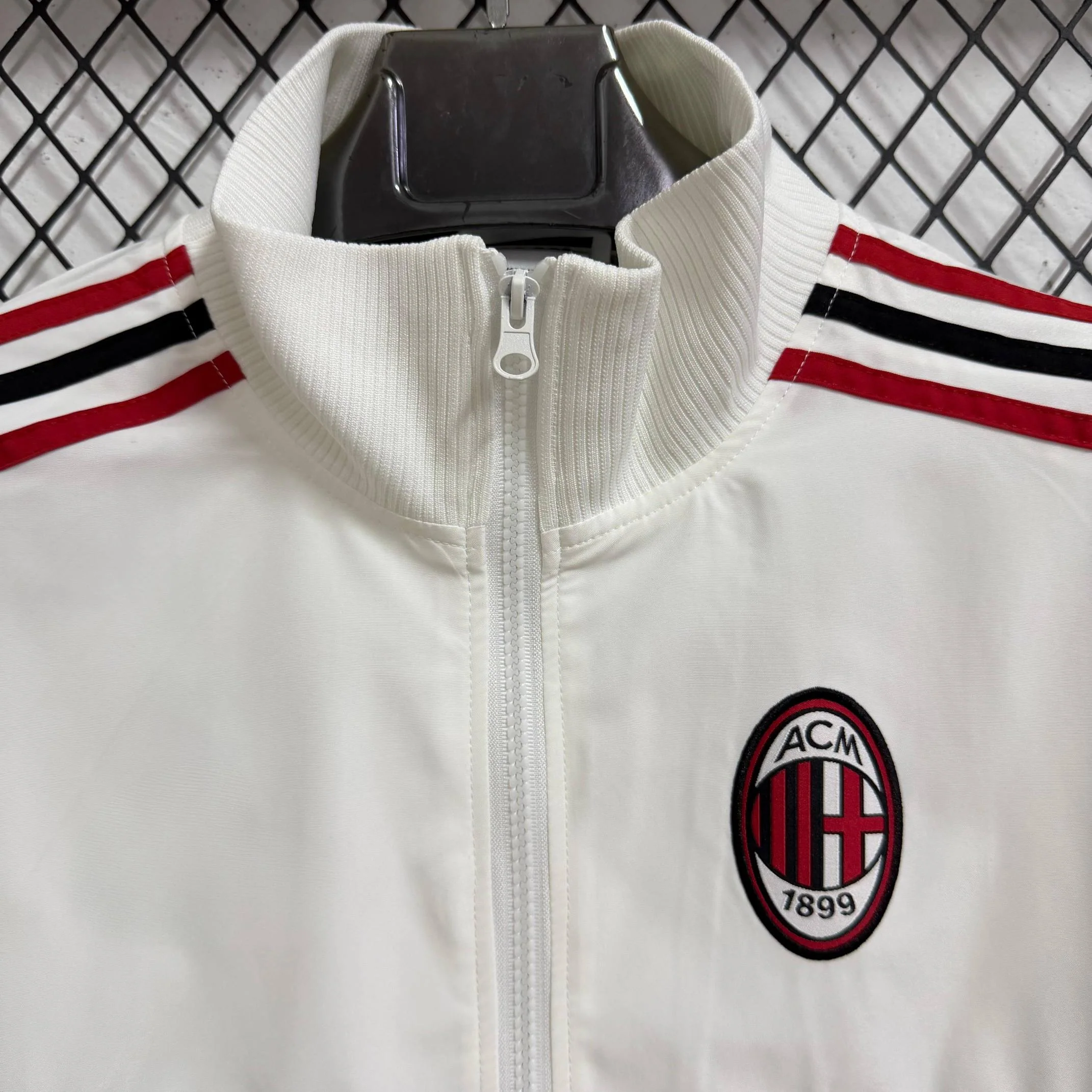 2025-26 AC Milan White Retro Casual Waterproof Windbreaker S-2XL - Image 6