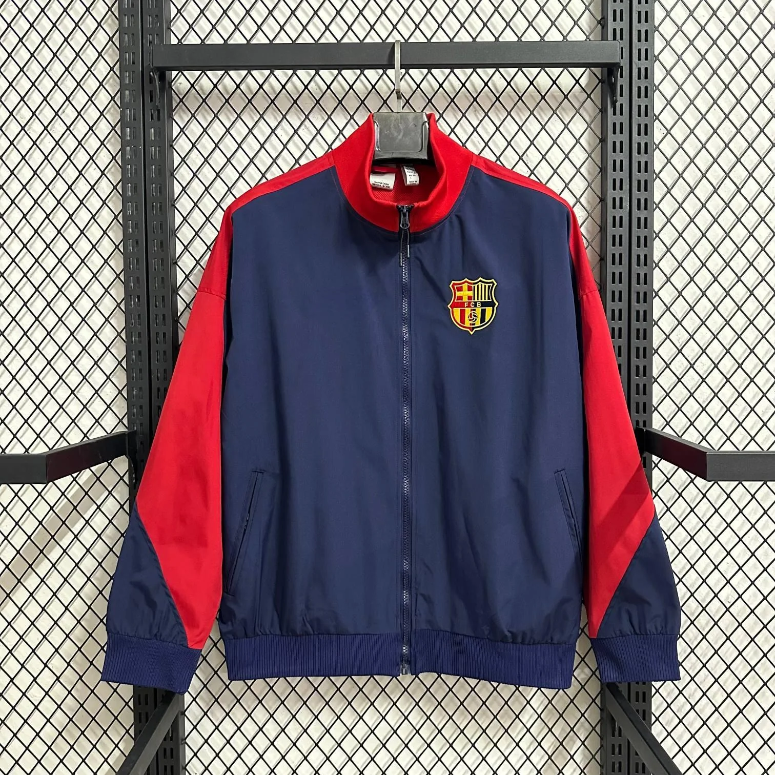 2025-26 Barcelona Royal Blue and Red Windbreaker S-2XL