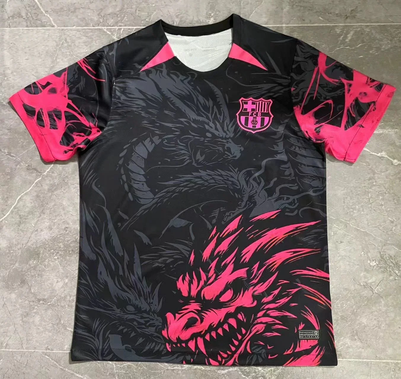 2025-26 Barcelona Special Black Pink Dragon S-2XL
