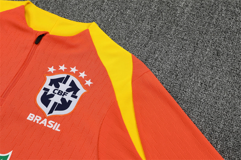 2025-26 Brazil Orange Training Suit S-2XL - Image 3