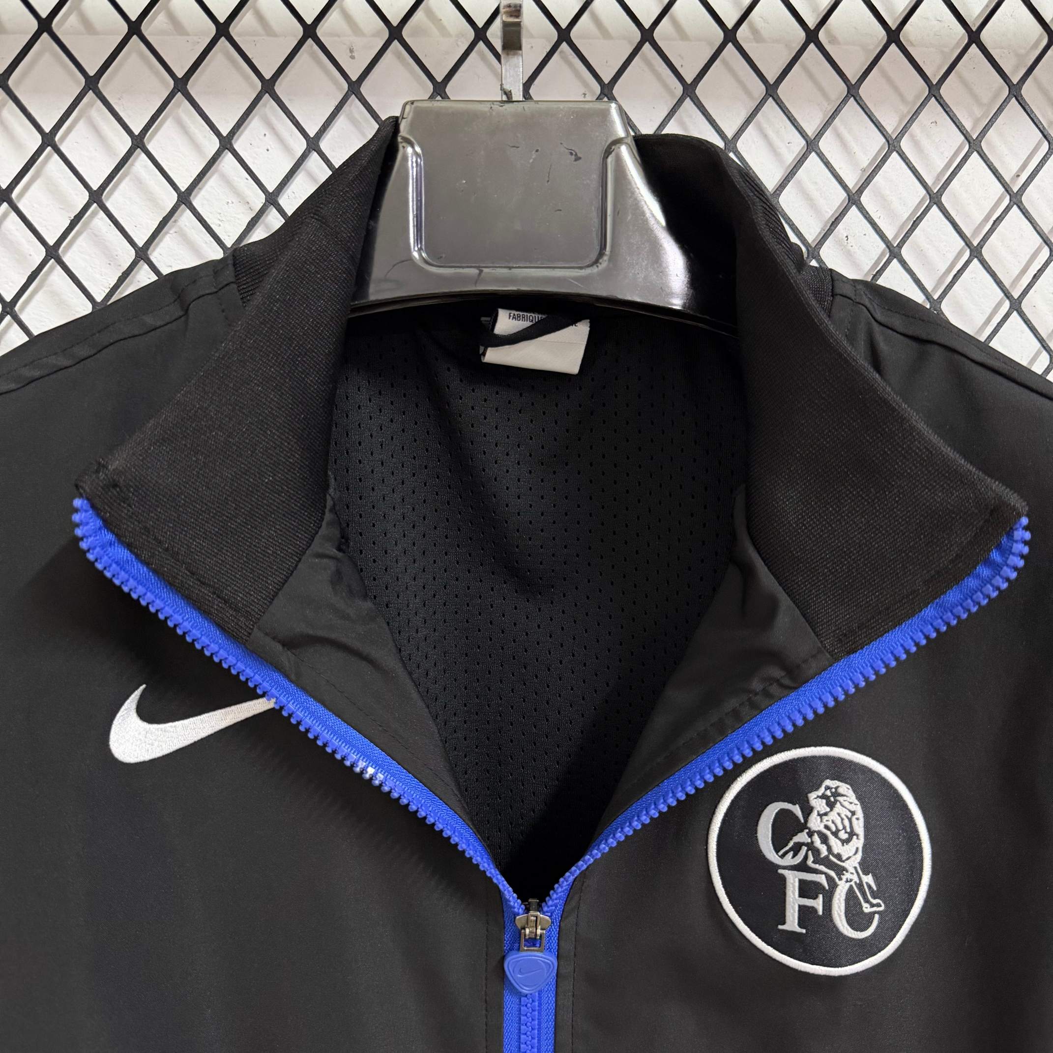 2025-26 Chelsea Black and Blue Waterproof Windbreaker S-2XL - Image 3