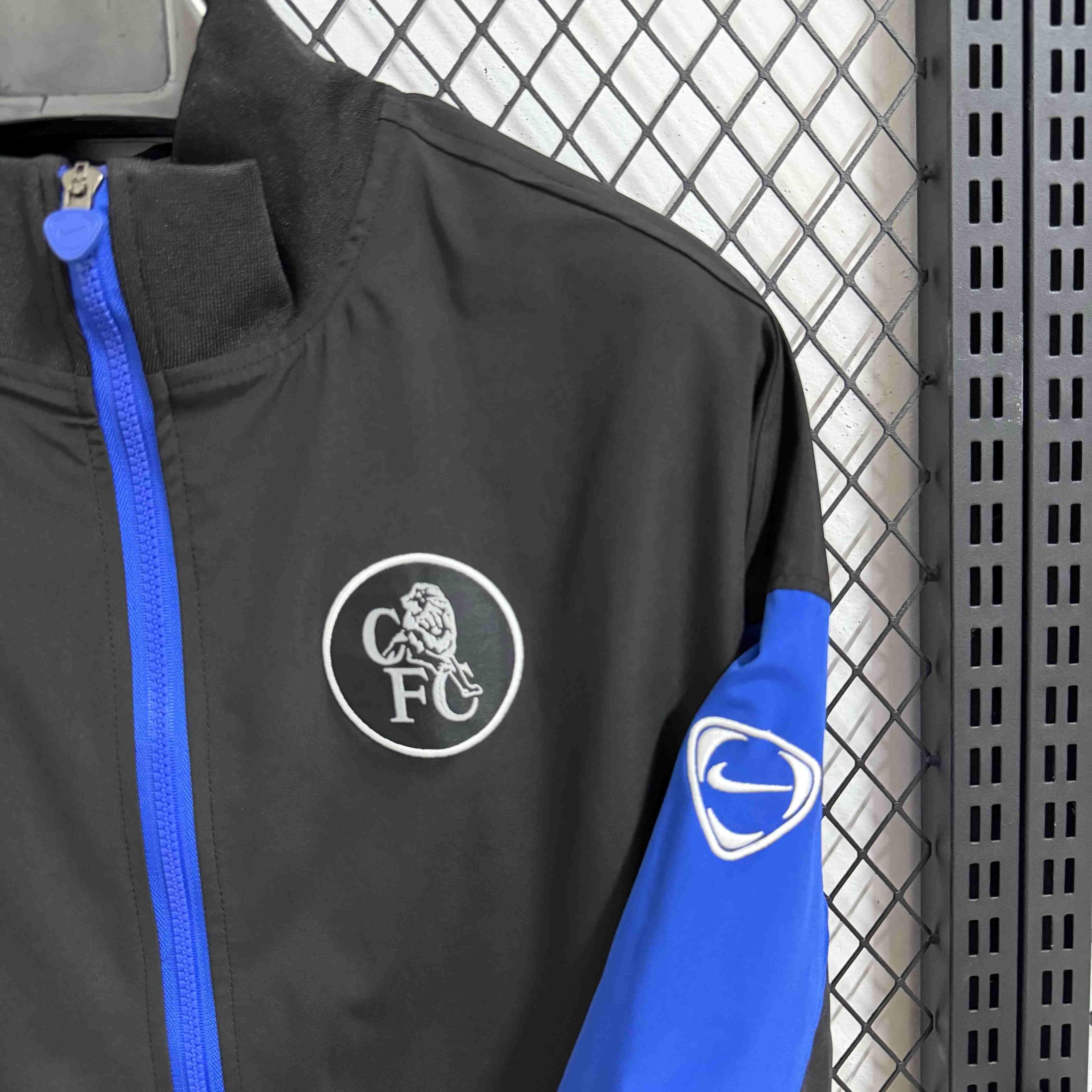 2025-26 Chelsea Black and Blue Waterproof Windbreaker S-2XL - Image 5