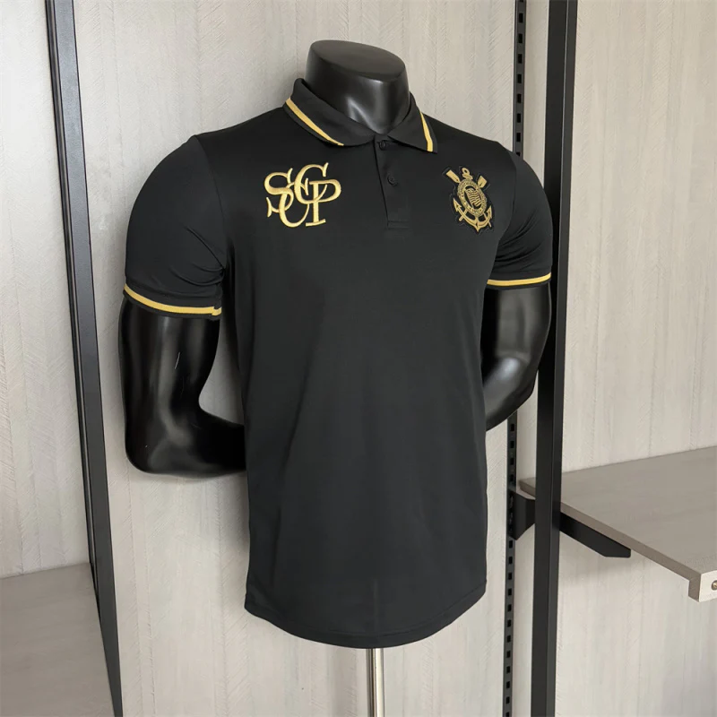 2025-26 Corinthians POLO Black Player S-2XL - Image 3