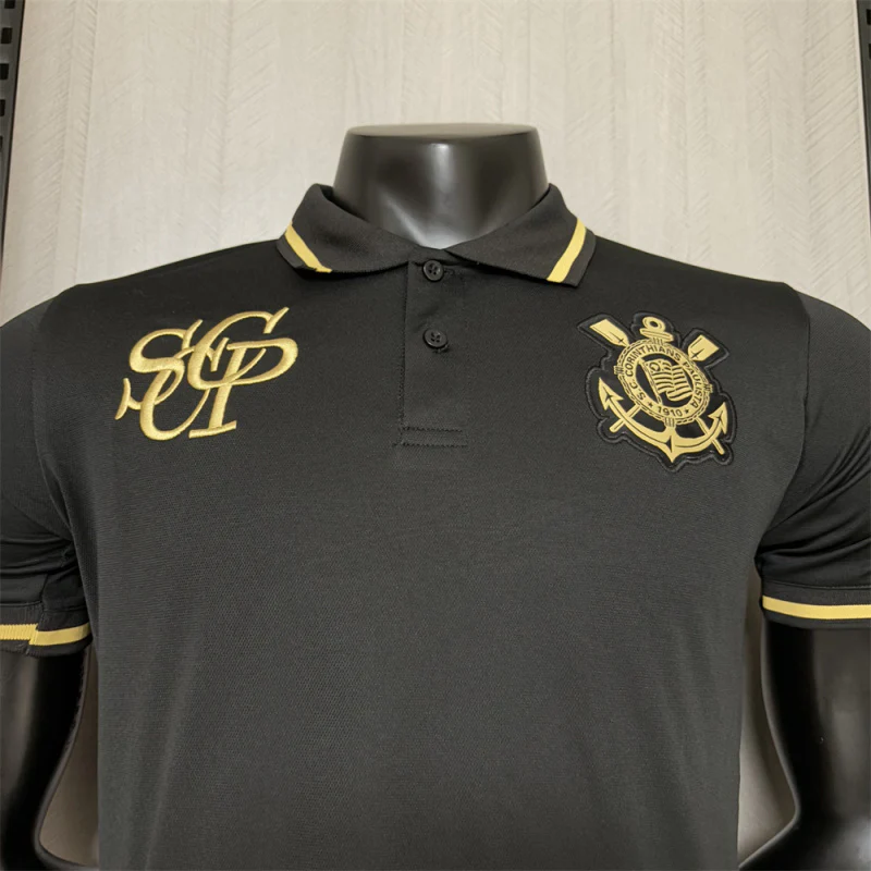 2025-26 Corinthians POLO Black Player S-2XL - Image 4