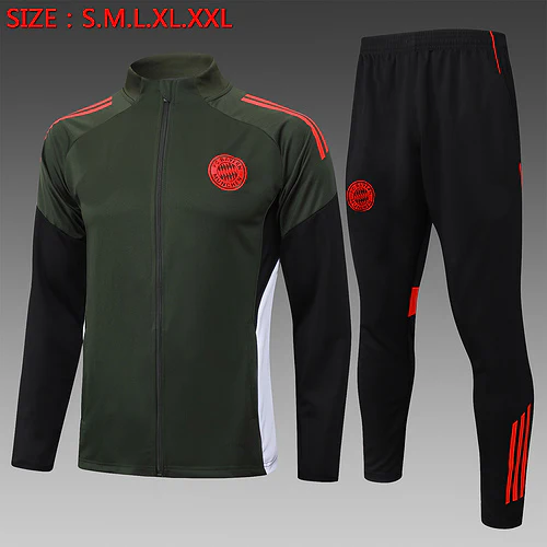 2025-26 Bayern Munich Black-White Adult long pull training suit S-2XL