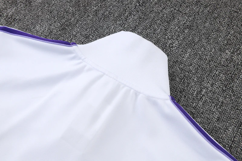 2025-26 Real Madrid White Adult long pull training suit S-2XL - Image 5