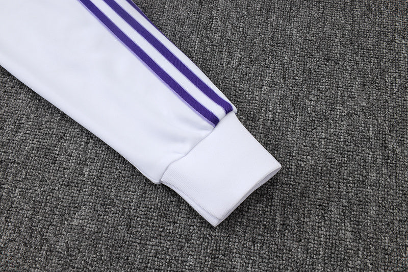 2025-26 Real Madrid White Adult long pull training suit S-2XL - Image 8