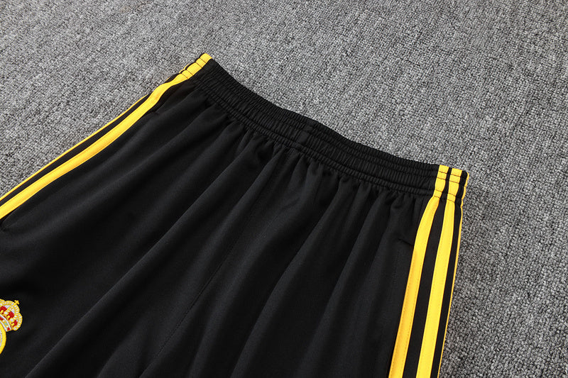 2025-26 Real Madrid Black-Yellow Adult long pull training suit S-2XL - Image 11