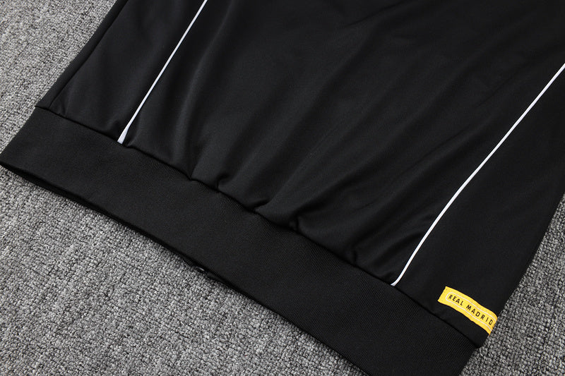 2025-26 Real Madrid Black-Yellow Adult long pull training suit S-2XL - Image 13