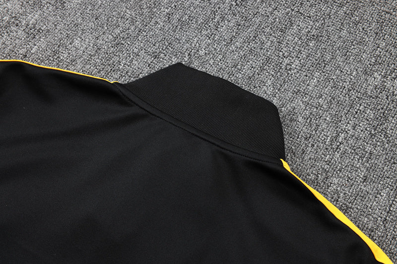 2025-26 Real Madrid Black-Yellow Adult long pull training suit S-2XL - Image 14