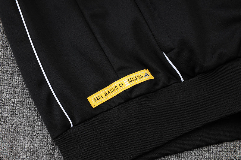 2025-26 Real Madrid Black-Yellow Adult long pull training suit S-2XL - Image 15