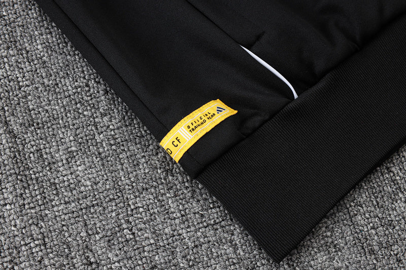 2025-26 Real Madrid Black-Yellow Adult long pull training suit S-2XL - Image 16