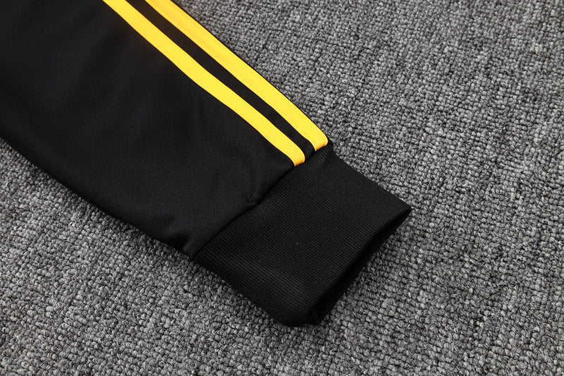 2025-26 Real Madrid Black-Yellow Adult long pull training suit S-2XL - Image 18