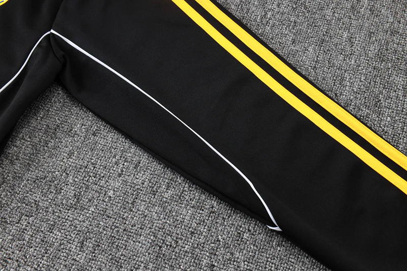 2025-26 Real Madrid Black-Yellow Adult long pull training suit S-2XL - Image 19