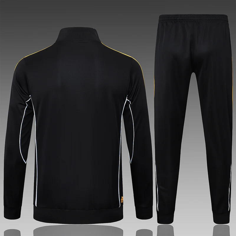 2025-26 Real Madrid Black-Yellow Adult long pull training suit S-2XL - Image 2