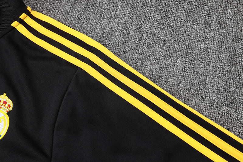 2025-26 Real Madrid Black-Yellow Adult long pull training suit S-2XL - Image 21