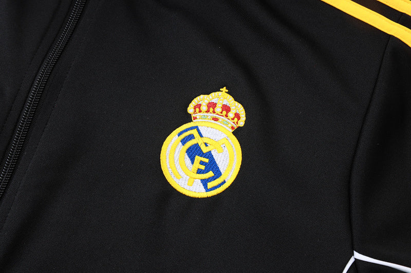 2025-26 Real Madrid Black-Yellow Adult long pull training suit S-2XL - Image 23