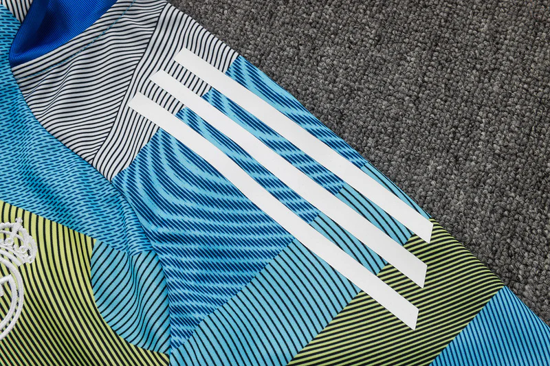 2025-26 Real Madrid Blue-Green-Gray Adult long pull training suit S-2XL - Image 15