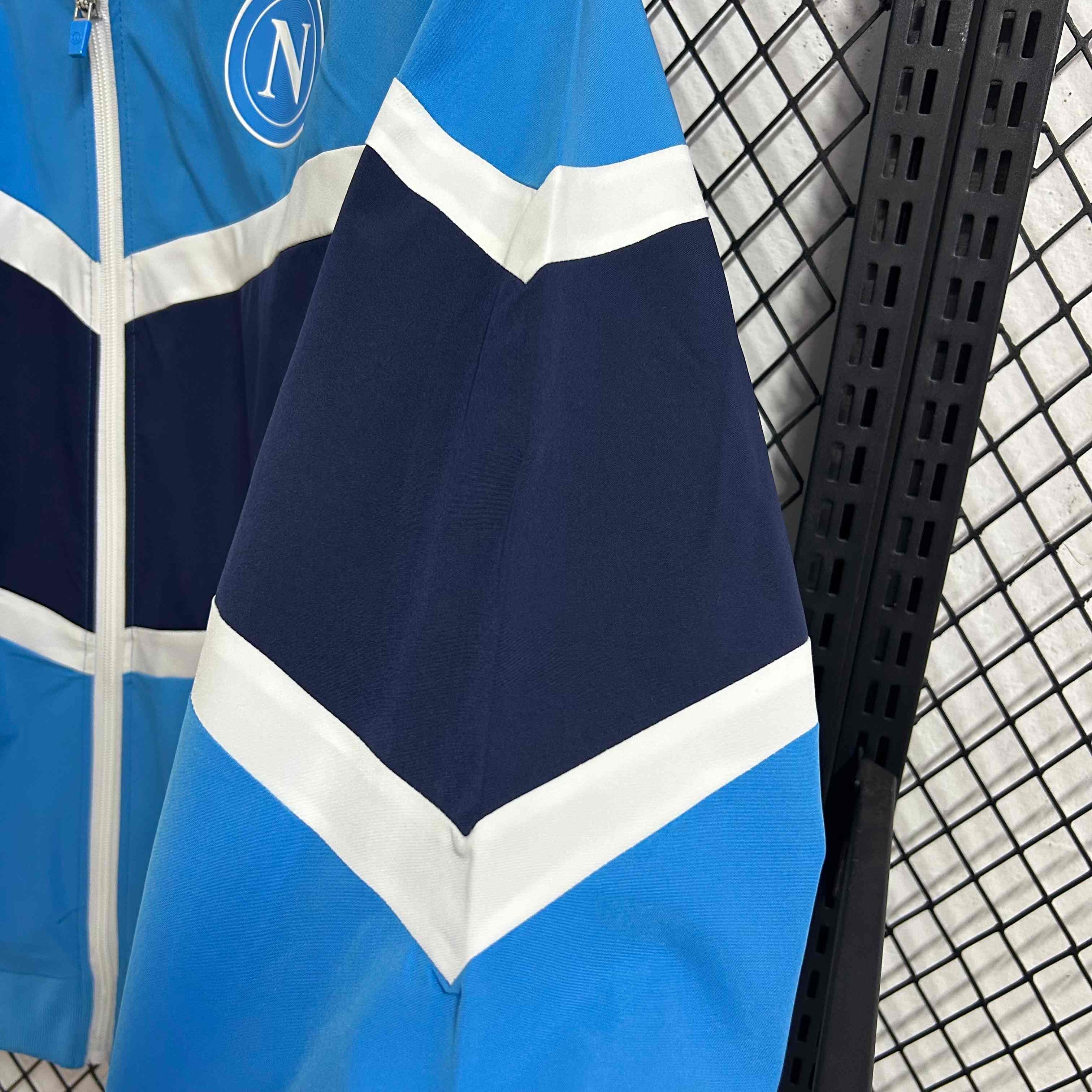 2025-26 Napoli Blue and Royal Blue Waterproof Windbreaker S-2XL - Image 4