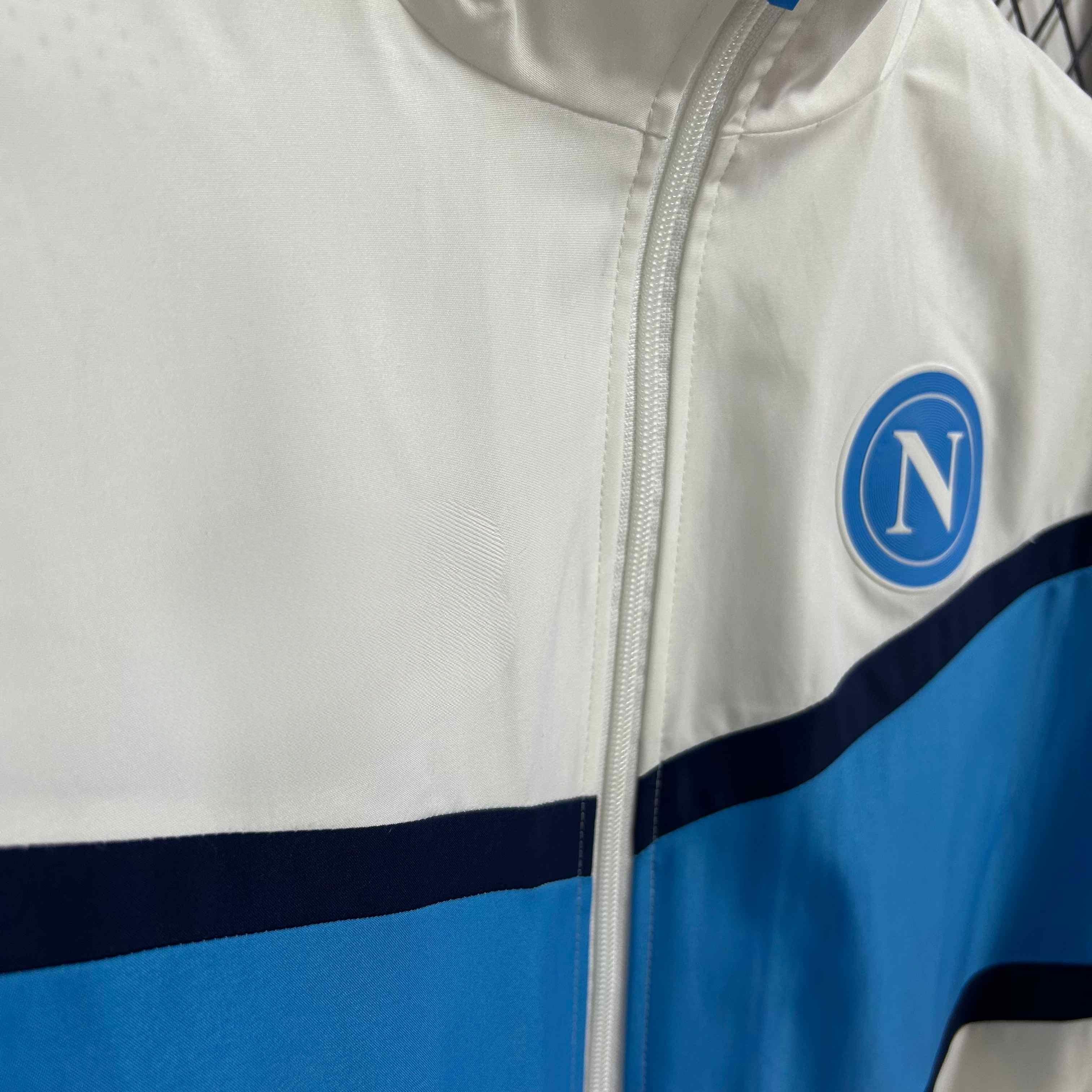 2025-26 Napoli white and blue waterproof Windbreaker S-2XL - Image 3
