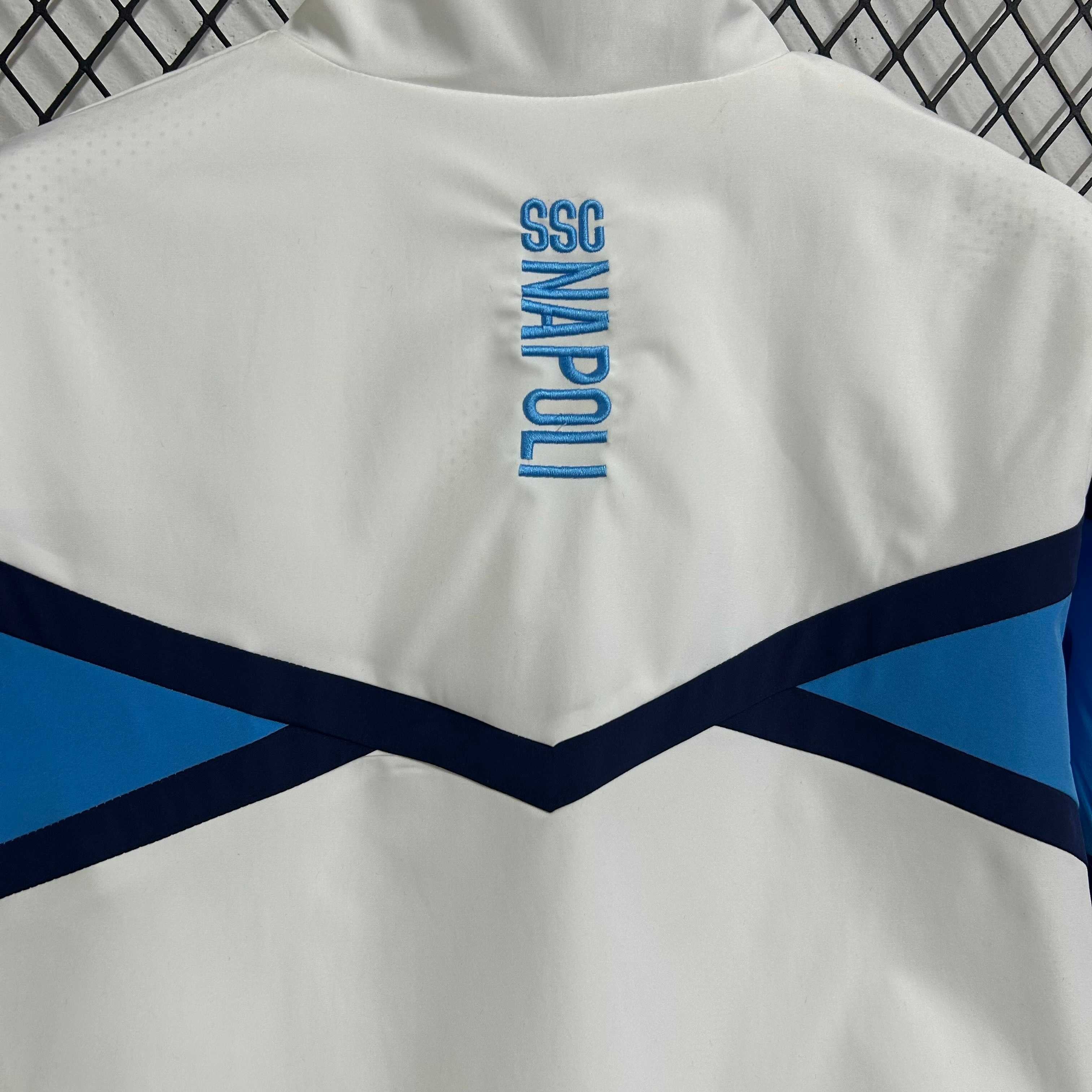2025-26 Napoli white and blue waterproof Windbreaker S-2XL - Image 4