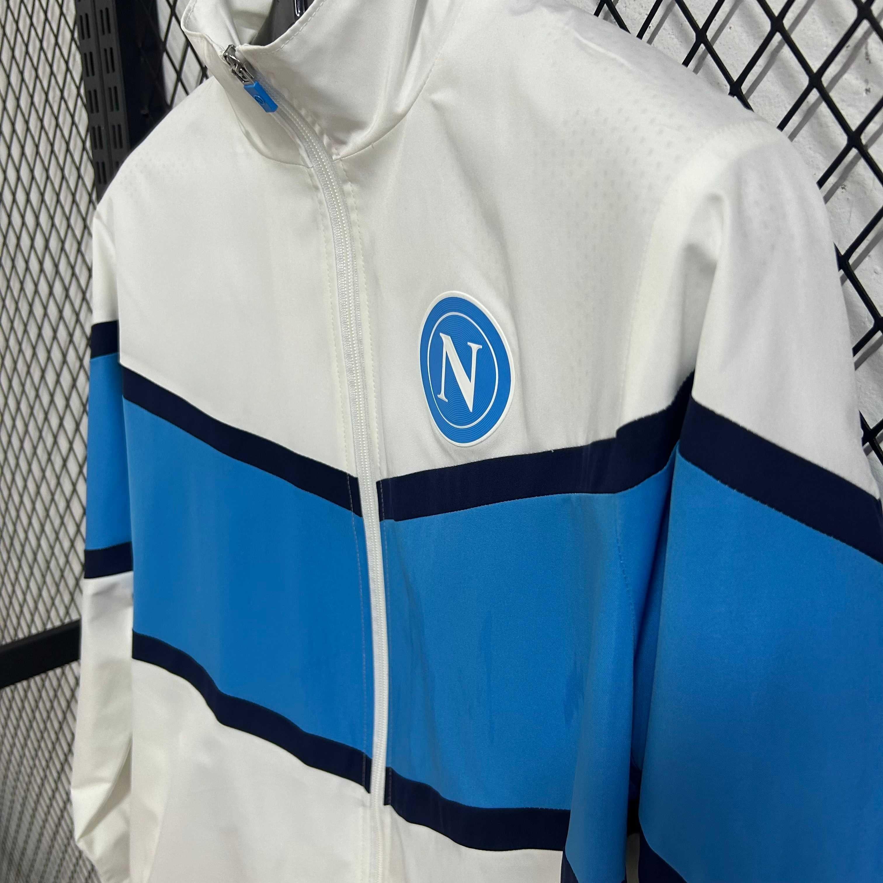 2025-26 Napoli white and blue waterproof Windbreaker S-2XL - Image 5