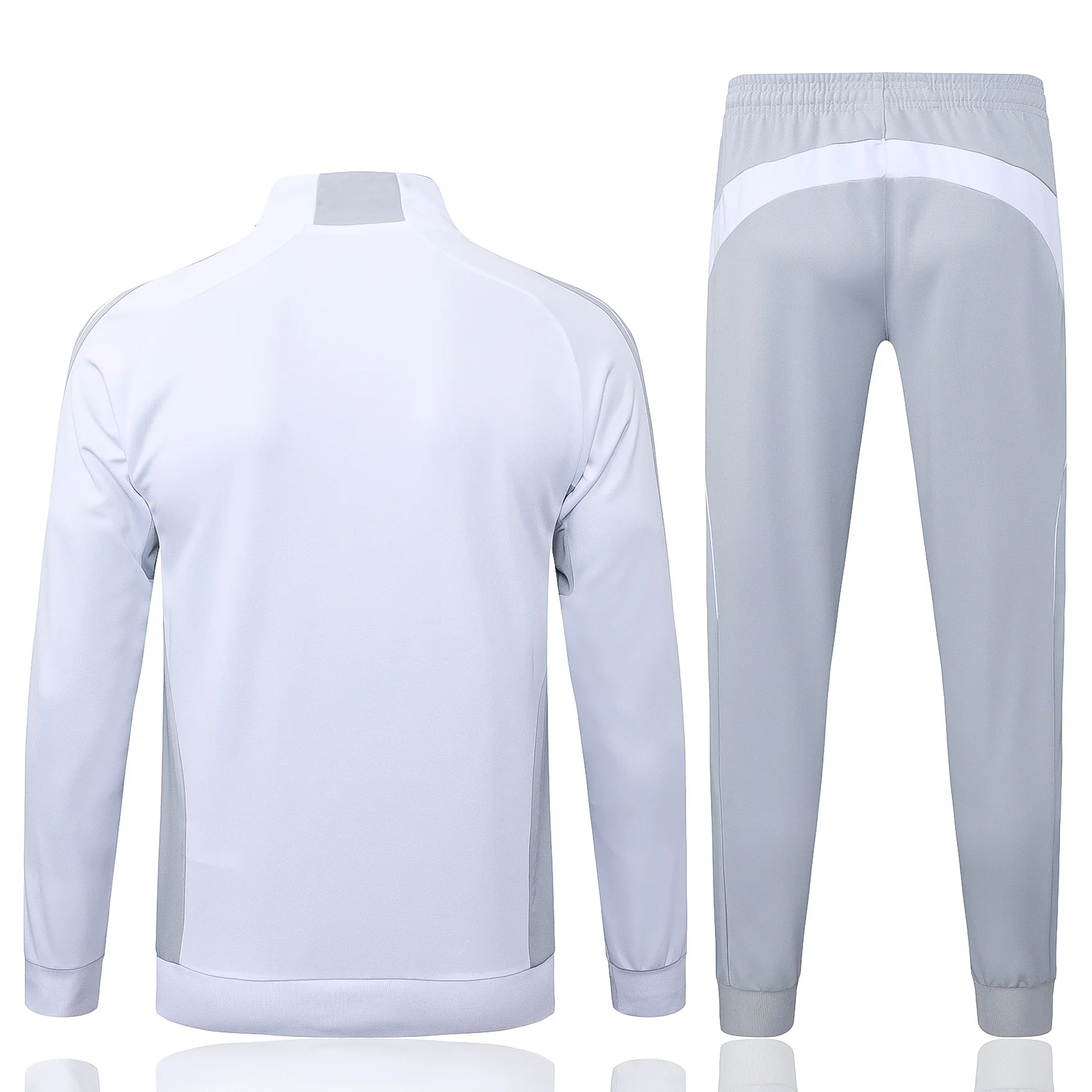 2025-26 Real Madrid Long zipper off-white gray training suit S-2XL - Image 2
