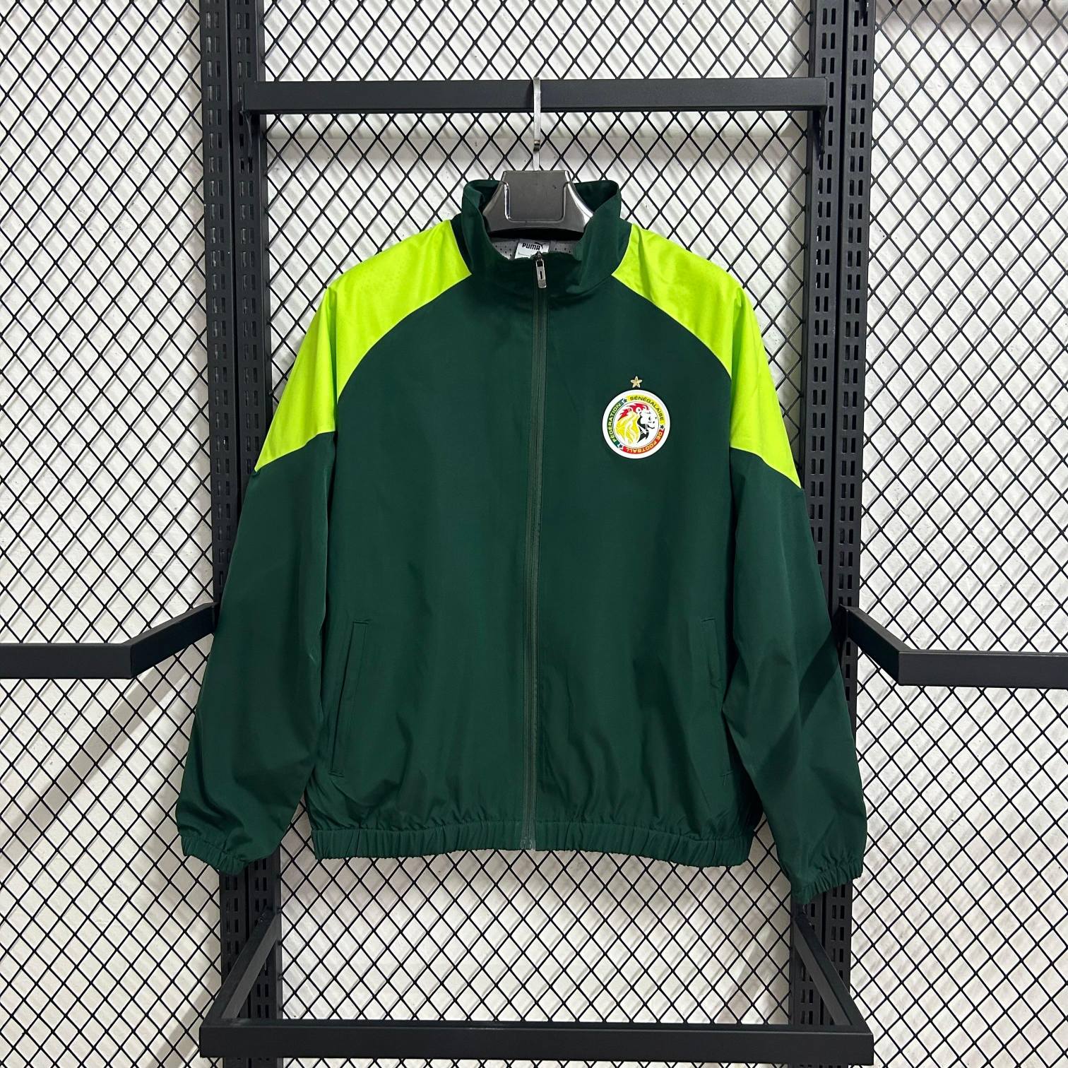 2025-26 Senegal Dark Green with Grass Green Waterproof Windbreaker S-2XL
