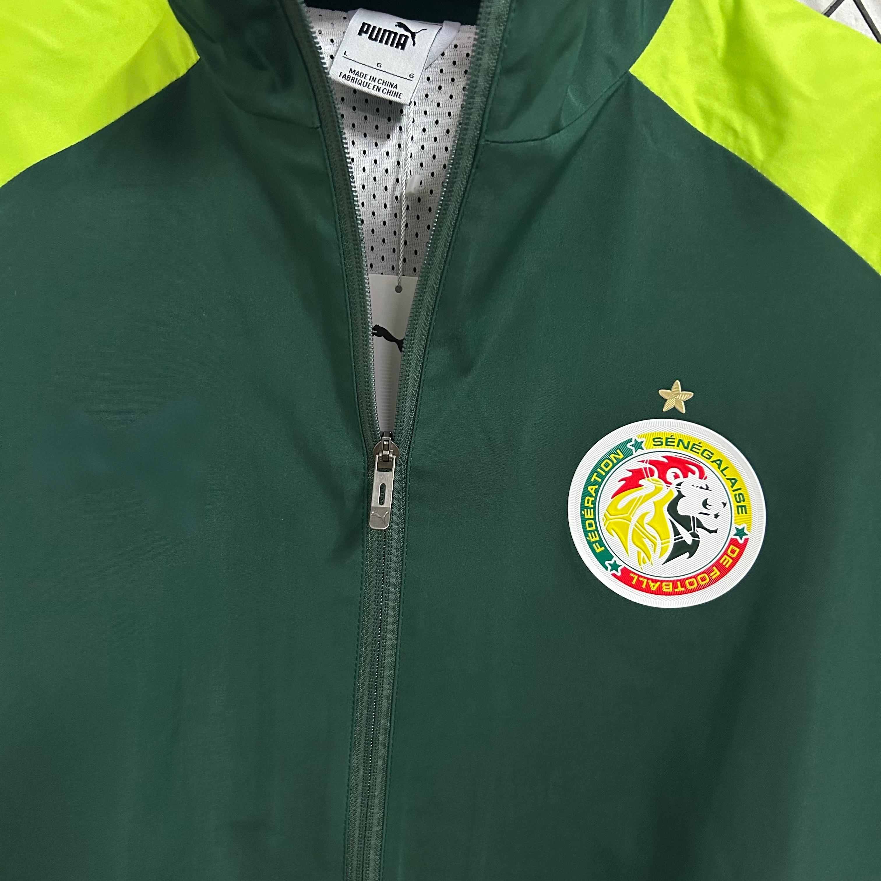 2025-26 Senegal Dark Green with Grass Green Waterproof Windbreaker S-2XL - Image 3
