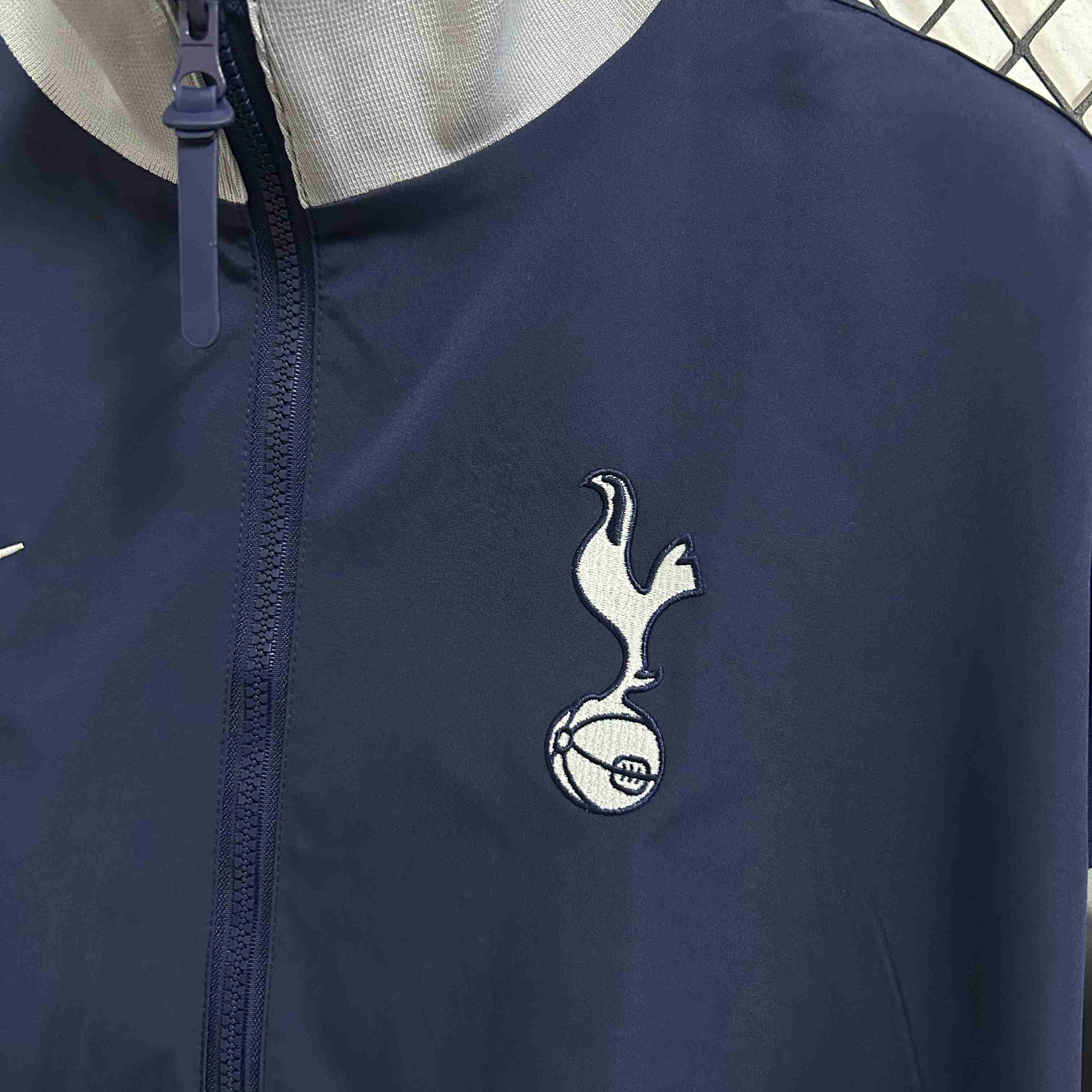 2025-26 Tottenham Hotspur Navy Blue Waterproof Windbreaker S-2XL - Image 3