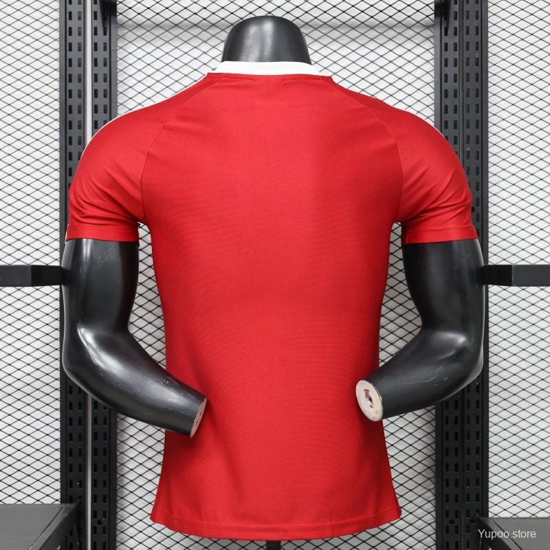 2026-27 Manchester United Red with White Three-Stripe Shoulders Player S-2XL - Image 2