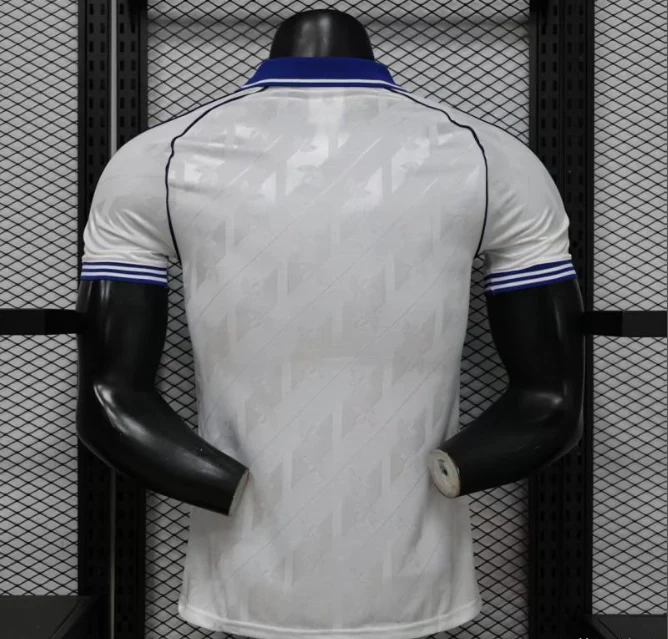 2026-27 Real Madrid Home White with Blue Collar & Jacquard Pattern Player S-2XL - Image 2
