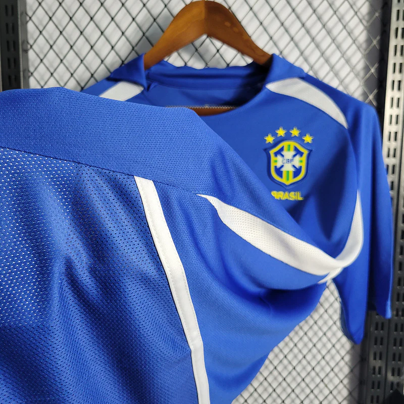 2002 Brazil away blue Retro S-2XL - Image 4
